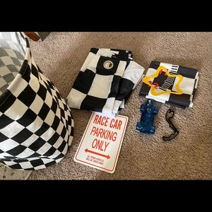 Baby or toddler room race car theme decor set